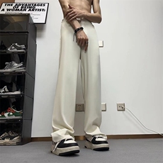 2025夏季新款直筒西装裤男修身显瘦休闲垂感微喇阔腿裤XK302-P50，男装西服套装，电商A178