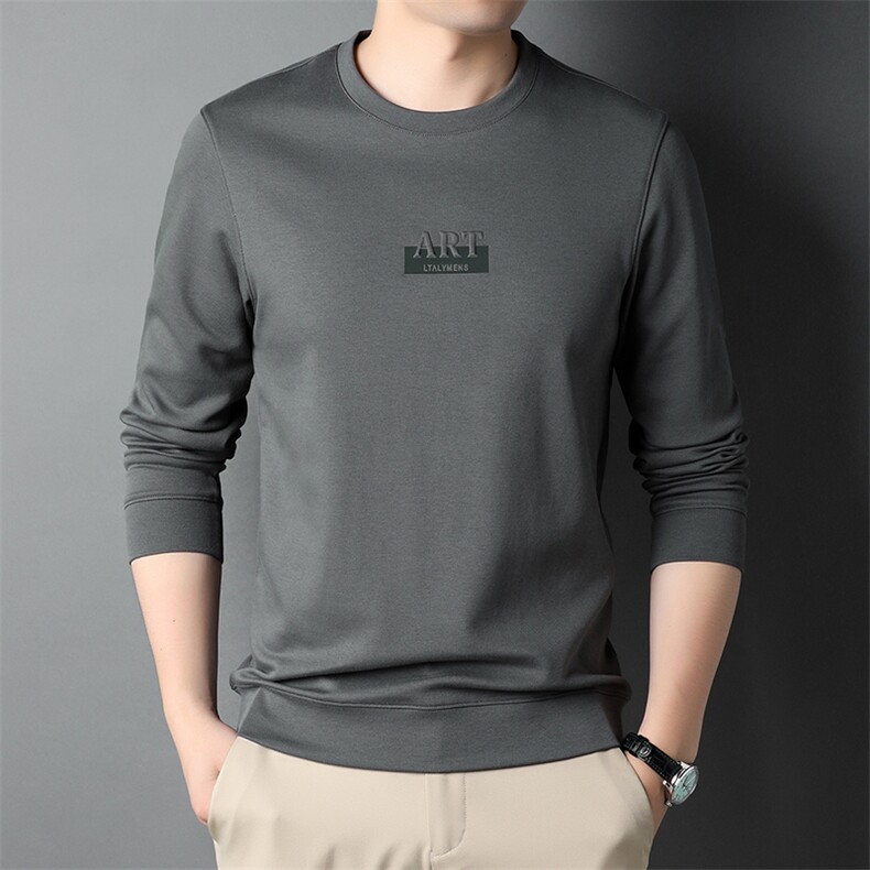 HPN758男式2023秋季服装新款长袖T恤青年圆领卫衣四季打底体恤P58,男装卫衣,电商B360