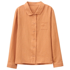 三年不下架衬衫女2024春秋新款中老年薄款宽松长袖棉麻衬衣双排扣，女装衬衫，璐依舞