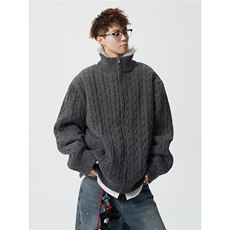 现货高品质可供得物座山雕立领针织毛衣外套310A-2ZSD2506P198，男装针织衫/毛衣，星座310A-2
