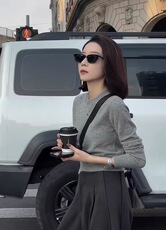 2025年秋季简约百搭时尚舒适，女装针织衫/毛衣，尚可儿羊绒
