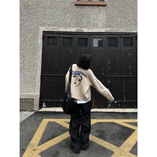 针织衫男女韩版潮流宽松白色和平鸽2025秋冬ins毛衣MZ862-P59，男装针织衫/毛衣，星座412-1