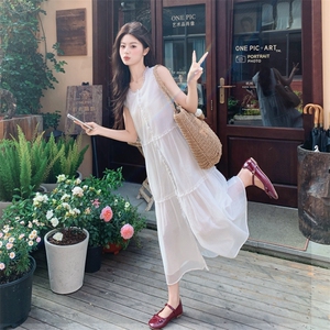 2026年夏季新款时尚潮流舒适飘逸大摆仙女连衣裙，女装连衣裙，心心服饰