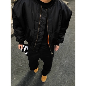 W10918-P75 网图现货 橙内bomb飞行夹克外套加厚短宽保暖秋冬棉服图片