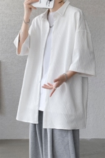 短袖衬衫男士夏季新款港风宽松提花衬衣CS369-P35，男装衬衫，星座214-3