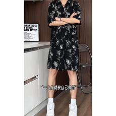 1短袖衬衫男+短裤潮流休闲套装男M-5XL大码TZ78720P50控98模特图，男装牛仔裤，星座226-2