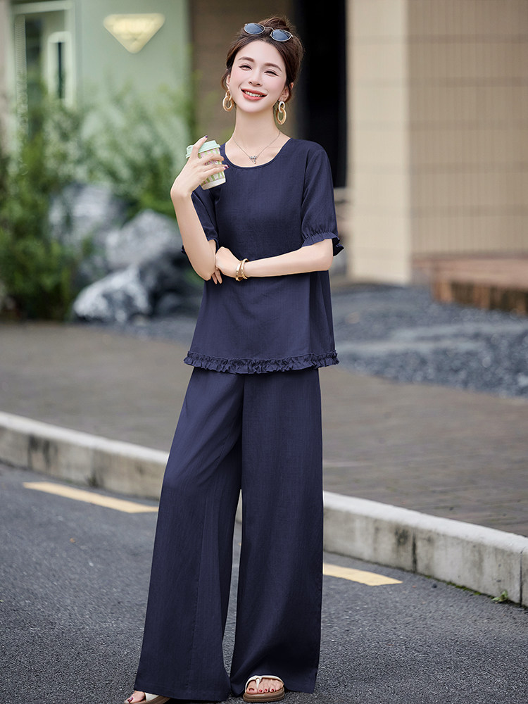 现货210-3272-P165-K218轻奢宽松上衣配阔腿裤,女装套装/套裙,浙宝210（原浙宝191）