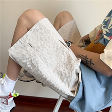 抖音品质夏季新款中缝宽松冰丝泡泡格短裤B315-K25541-特p25控48，男装牛仔裤，电商B315
