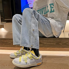 美式高街复古牛仔裤嘻哈hiphop直筒宽松坠感垂感春夏长裤NK93-p40，男装牛仔裤，星座1008-2