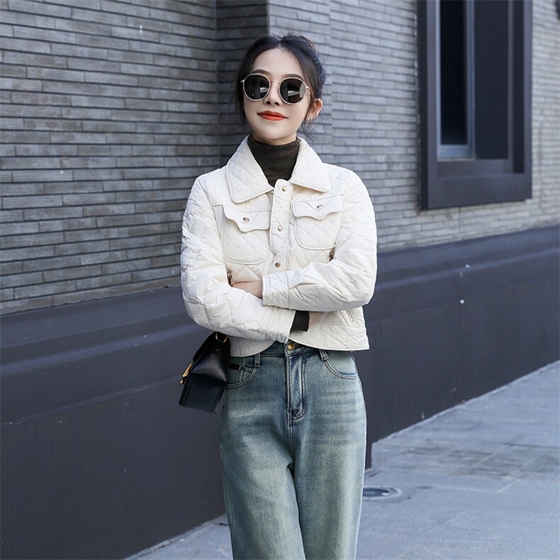 （现货）时尚短款羽绒服女2024冬季新款小个子加厚保暖外套,女装羽绒服,仟媚宠