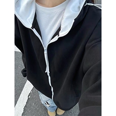 网图全棉380克拉链开衫卫衣撞色连帽外套男AH947-特P48不议价，女装短外套，四季星座610B