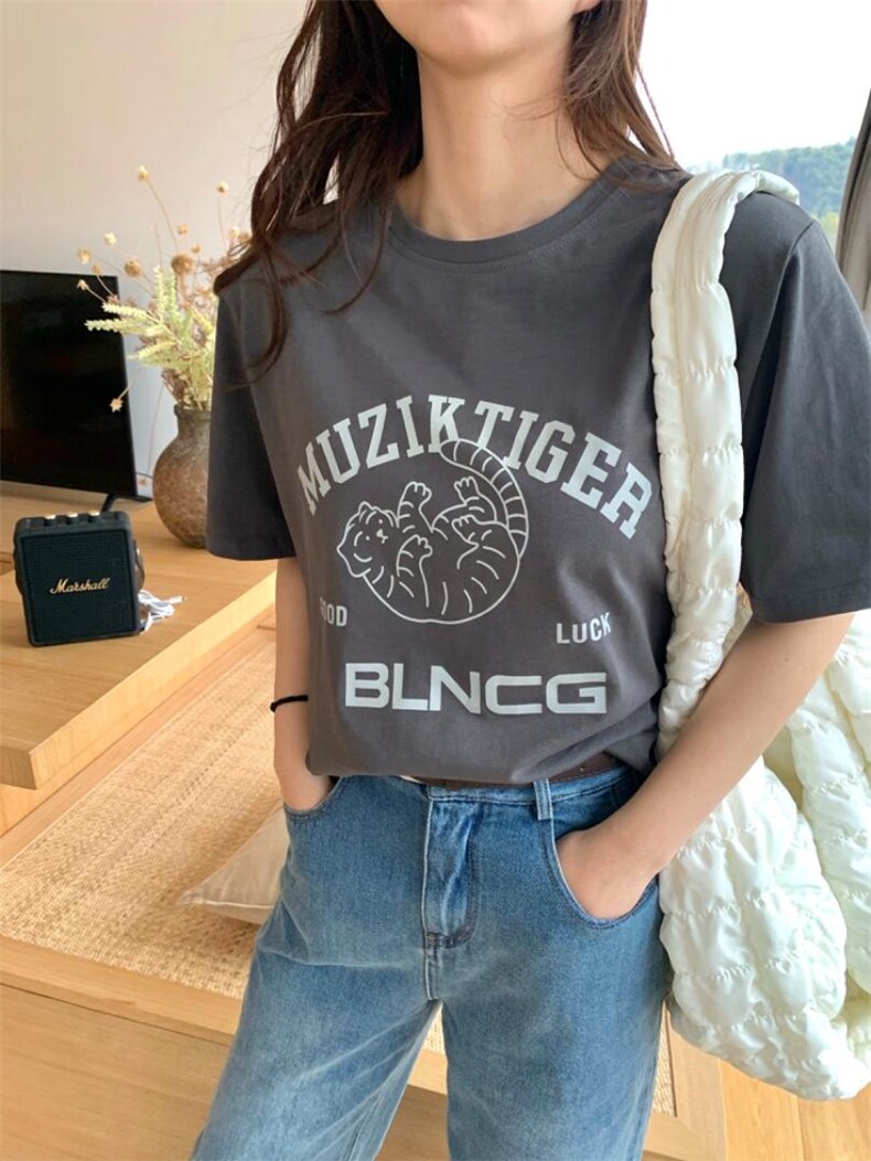 小老虎印花短袖，其它，约澜