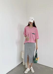 开衩牛仔半裙,女装半身裙,里奈(1F)