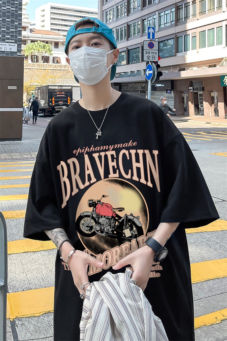 B239-1201-P28欧美式摩托机车创意印花夏季高克重半袖短袖t恤,男装T恤,星座514-2(原B239)