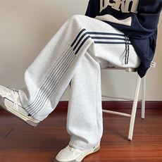重磅华棉三条杠运动裤男宽松卫裤K25089特P35K25089J加绒特P40，男装休闲裤，电商A001-1