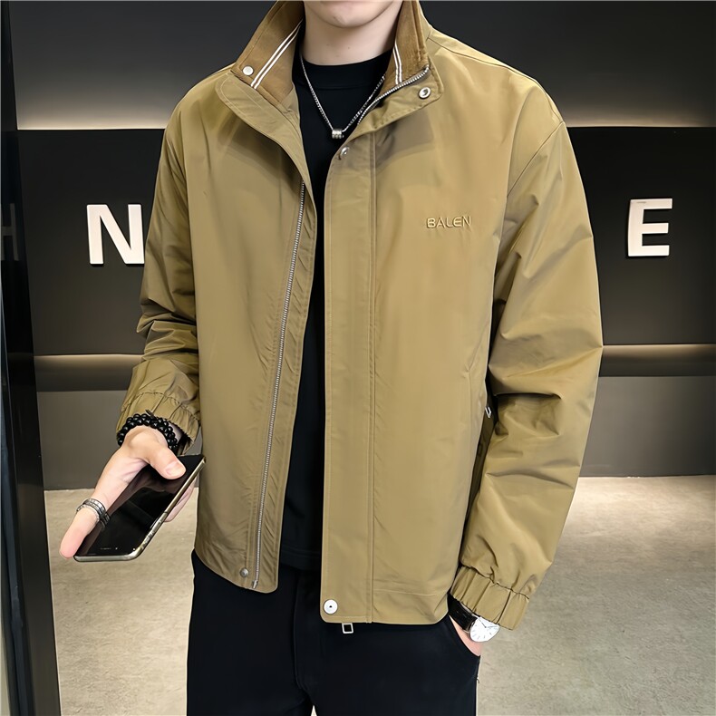 店主风新款夹克外套男春秋休闲百搭时尚立领男士夹克S1857-P90,男装夹克,星座310B-3