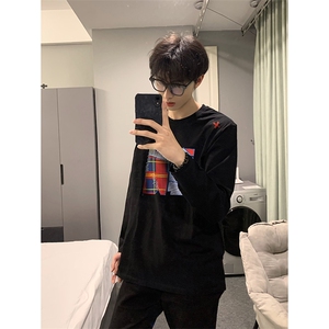 已有版权 自家图情侣宽松圆领刺绣贴布卫衣T恤男女WY22-特P35控58图片