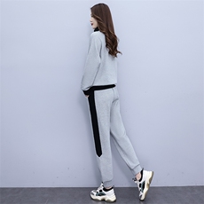 休闲女2025春装新款时尚拼接长袖长裤宽松显瘦运动卫衣，女装运动套装，凯瑟曼