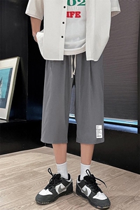 QK72045-P25冰丝七分裤男大码速干短裤男五分裤 港风图片