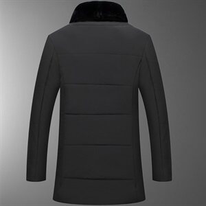 8819/P135中老年冬季新款棉服父亲加绒加厚中长款大毛领棉袄男图片