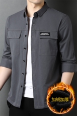 D55209绒钱塘2020-2冬季厚款商务休闲中年男士时尚简约衬衣P65，男装衬衫，钱塘207-2