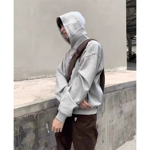 抖音得物高品质二开美式高街重磅结构辑明线纹理连帽卫衣外套W109图片