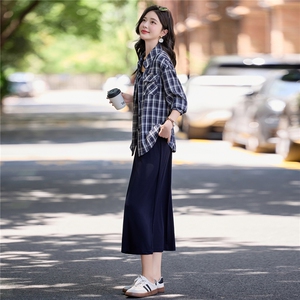 韩系衬衫吊带穿搭休闲套装裙女2025夏秋爆款气质显瘦时尚两件套潮图片