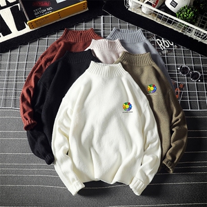 M18101-P45 加绒款-P65半高领毛衣男士大码针织衫男毛线衣男线衫图片