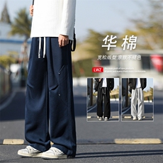 M-5XL华棉62%美式显瘦宽松铆钉拼接时尚卫裤X1590特批35，男装休闲裤，星座718