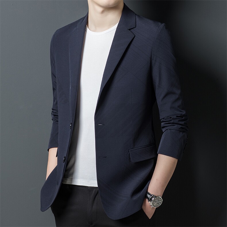 春秋季2023新款西服男士中年外套商务休闲单件西装成熟爸爸上衣,男装西服,电商B212（原钱塘6029）