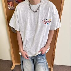 【有货】DT113-特批38新款潮牌花卉刺绣短袖T恤男上衣，男装T恤，星座603-2