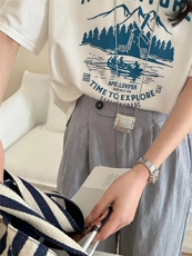 夏季百搭休闲裤时尚潮流中腰系绳，女装休闲裤，洛丽兰可