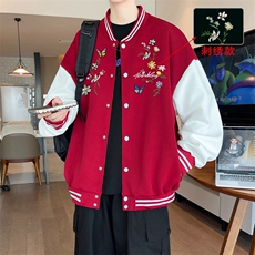 新中式花卉夹克棒球服潮春秋新款百搭情侣外套男女HH1618P70，男装夹克，星座1013-5