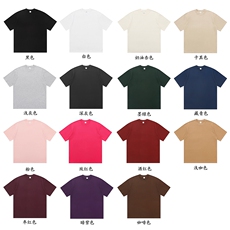 200G纯棉短袖T恤宽松D328-T399-P12白色11彩12包装+1枣红色，男装T恤，电商D328