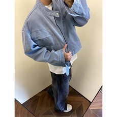【有货】冰川蓝立领外套男高级感痞帅春秋工装夹克JK7703CC-特P65，男装夹克，星座1007（原301D）