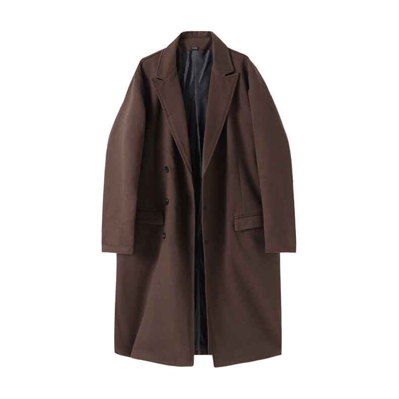 1506-1/DW171/P94冬款毛呢大衣男冬季长款过膝宽松韩版高级感，男装毛呢大衣，星座1506-1