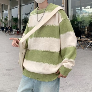 美式圆领毛衣男慵懒风休闲针织衫 X772 P40图片