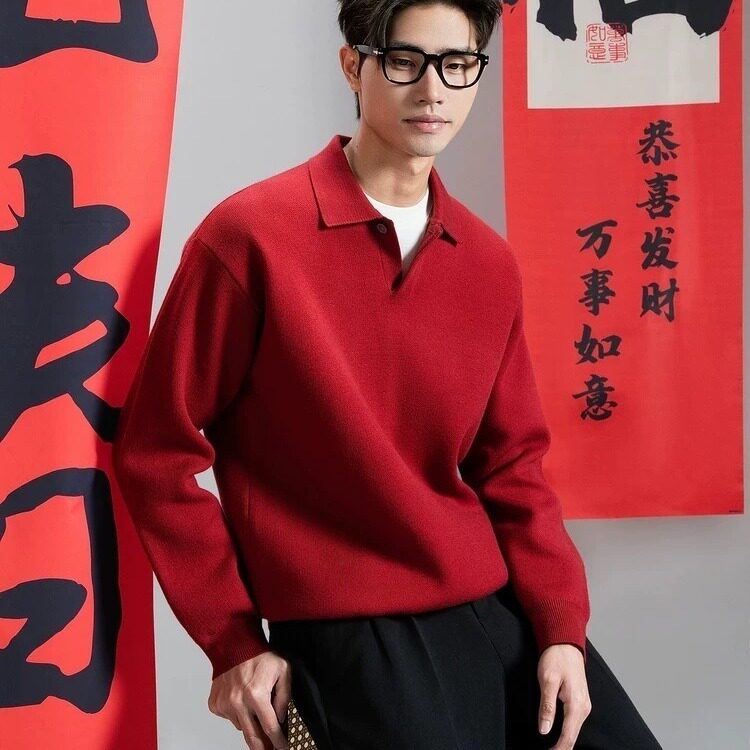 红韩纯棉POLO衫透气吸汗男长袖翻领T恤中年男女休闲送爸爸保罗衫,男装T恤,星座715-4