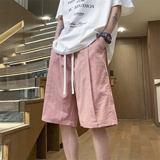 港风工装休闲裤高街五分裤宽松沙滩裤直通短裤DK236P28，男装休闲裤，星座1204-3