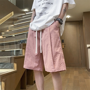 港风工装休闲裤高街五分裤宽松沙滩裤直通短裤DK236 P28图片