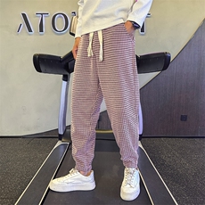 社会小伙秋冬新款休闲裤子男千鸟格店主风长裤2283-P65，男装休闲裤，星座313B-2(原星座309A-2)