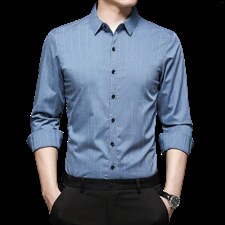 衬衫男长袖2023秋季中年宽松免烫商务休闲衬衣薄款时尚百搭上衣，男装衬衫，电商B212（原钱塘6029）