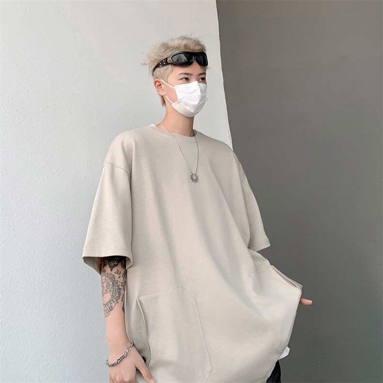C391-P322024新款日系宽松bf口袋短袖男简约百搭半袖t恤现货,男装T恤,星座512-6