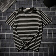 现货夏季男士圆领基础款休闲条纹短袖T恤703-T122，男装T恤，星座703