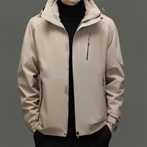 冲锋衣外套中青年男士2024秋冬季新款保暖衣服冬天连帽棉服夹克男图片