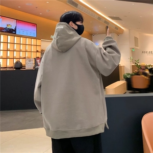 重磅连帽加绒卫衣男2024新款秋冬季美式潮牌男生宽松男款外套图片