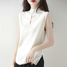 优雅知性女士无袖针织背心秋冬新款时尚百搭上衣，女装背心吊带，东远绒业