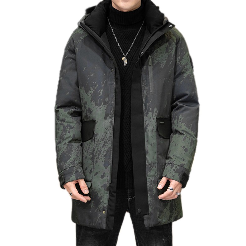中长款羽绒服男士冬季加厚保暖外套中青年男装连帽休闲潮流上衣,男装羽绒服,电商B212（原钱塘6029）