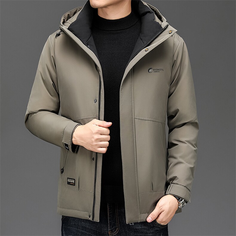 新标羽绒服男士秋冬2026新款休闲连帽加厚外套中老年保暖爸爸装,男装羽绒服,电商B212（原钱塘6029）