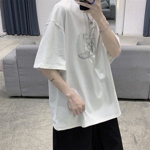 wassup candy冰丝短袖t恤男夏季潮牌休闲上衣港风ins潮流休闲半袖图片